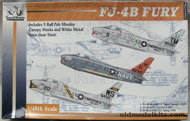 Grand Phoenix 1/48 North American FJ-4B Fury - VMF-323 / H7MS-11 / VU-7, KT004 plastic model kit